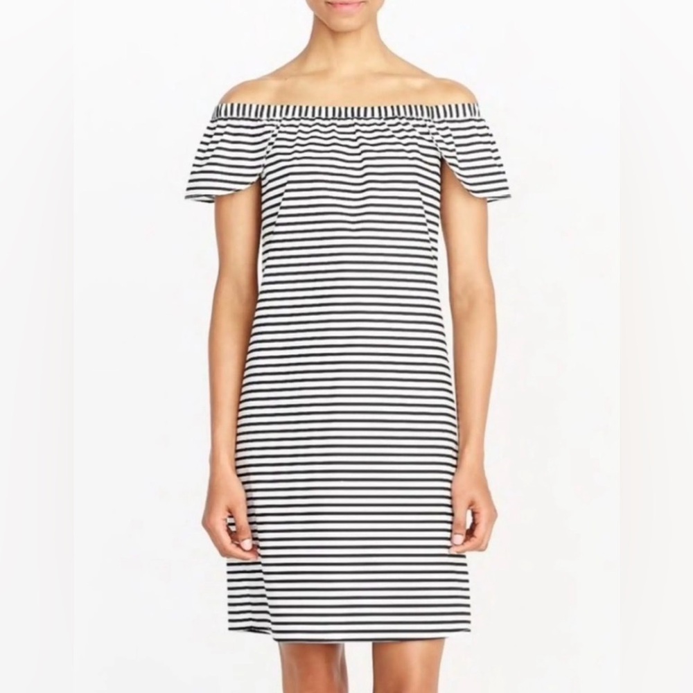 J. Crew Striped Off Shoulder Sundress  Women Size Large Cotton **